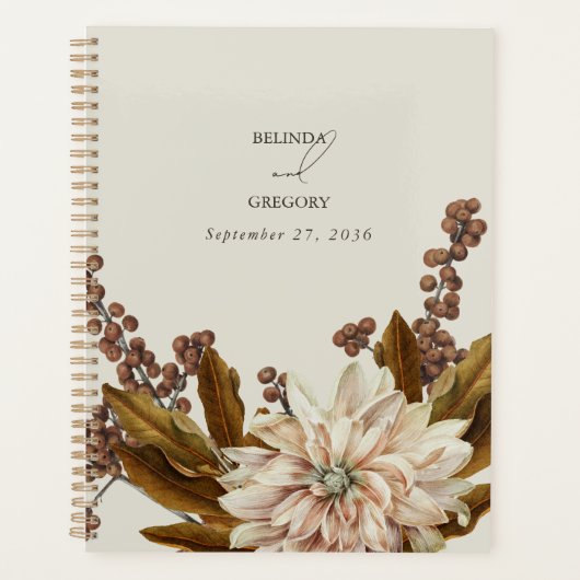 Herfst Bloemen Aardse Tonen Waterverf Herfstbruilo Planner (Voorkant)