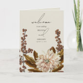 Herfst Bloemen Aardse Tonen Waterverf Herfstbruilo Programma (Voorkant)