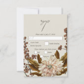 Herfst Bloemen Aardse Tonen Waterverf Herfstbruilo RSVP Kaartje (Voorkant)