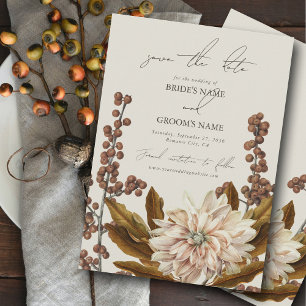 Herfst Bloemen Aardse Tonen Waterverf Herfstbruilo Save The Date