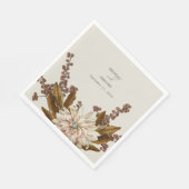 Herfst Bloemen Aardse Tonen Waterverf Herfstbruilo Servet (Hoek)