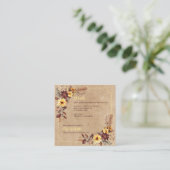 Herfst Bloemen & Accommodatie Info Herfstbruiloft Informatiekaartje (Staand voorkant)