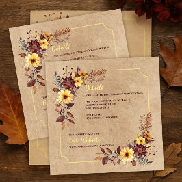 Herfst Bloemen & Accommodatie Info Herfstbruiloft Informatiekaartje