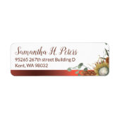 Herfst bloemen Adres Etiket (Voorkant)