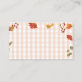 Herfst Bloemen Baby Kleding Baby shower Registry Informatiekaartje (Achterkant)