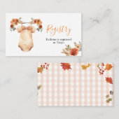 Herfst Bloemen Baby Kleding Baby shower Registry Informatiekaartje (Voorkant / Achterkant)