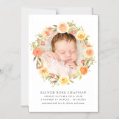 Herfst Bloemen Baby Magnetische Geboorte Aankondig Uitnodiging (Voorkant)