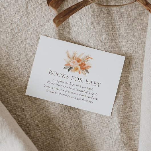 Herfst Bloemen Baby shower Boeken voor Baby Informatiekaartje