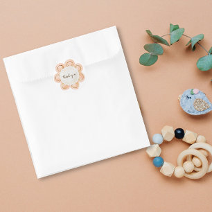 Herfst Bloemen Baby shower Dank u Ronde Sticker