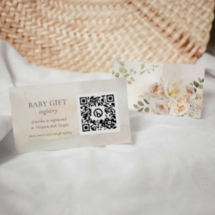 Herfst Bloemen Baby shower Gift Registry QR Code Informatiekaartje