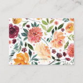 Herfst Bloemen Baby shower invoegen Kaart (Achterkant)