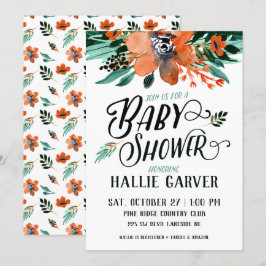 Herfst Bloemen Baby shower Uitnodiging