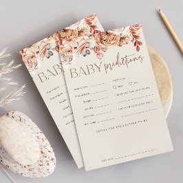 Herfst Bloemen Baby shower Voorspellingen Game She Flyer