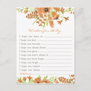 Herfst Bloemen Baby shower Wensen voor Baby Uitnodiging Briefkaart