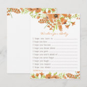 Herfst Bloemen Baby shower Wensen voor Baby Uitnodiging Briefkaart (Voorkant / Achterkant)