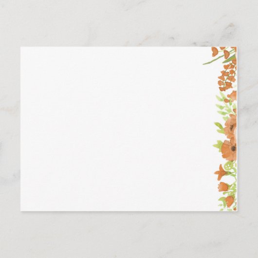 Herfst Bloemen Baby shower Wensen voor Baby Uitnodiging Briefkaart (Achterkant)