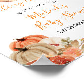 Herfst Bloemen Babykleding Baby shower Welkom Poster (Hoek)