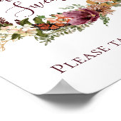 Herfst Bloemen Baby's zijn Zoet Baby shower Poster (Hoek)