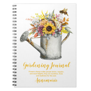 Herfst bloemen bijtende watering in gardening Jour Notitieboek