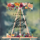 Herfst Bloemen Bloemen Bloemen Baby shower Welkom Acryl Bord (Neutraal)