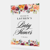 Herfst Bloemen Bloemen Bloemen Baby shower Welkom Acryl Bord (Hoek)