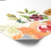 Herfst Bloemen Bloemen Bloemen Baby shower Welkom Poster (Hoek)