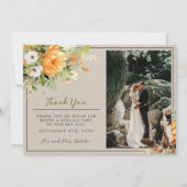 Herfst Bloemen Bloemen Bloemen Herfst Groen Sinaas Bedankkaart (Voorkant)