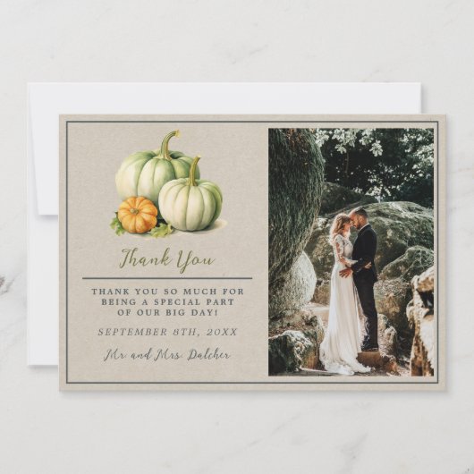 Herfst Bloemen Bloemen Bloemen Herfst Groen Sinaas Bedankkaart (Voorkant)