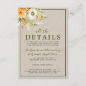 Herfst Bloemen Bloemen Bloemen Herfst Sinaasappel  Informatiekaartje (Voorkant)