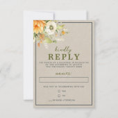 Herfst Bloemen Bloemen Bloemen Herfst Sinaasappel  RSVP Kaartje (Voorkant)