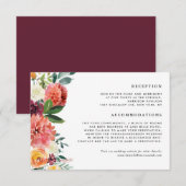 Herfst Bloemen Bloemen Floral Garland Fall Wedding Informatiekaartje (Voorkant / Achterkant)