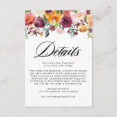 Herfst Bloemen Bloemen Floral Garland Fall Wedding Informatiekaartje (Voorkant)