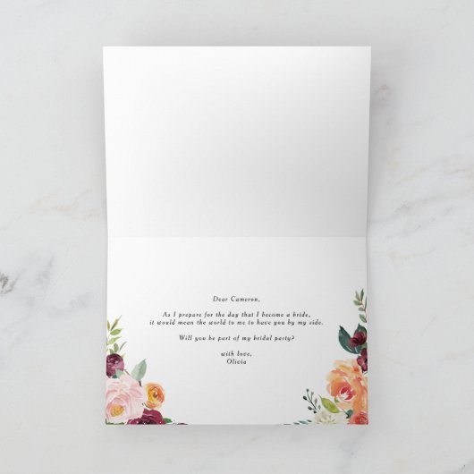 Herfst Bloemen Bloesems Zal Jij Mijn Bloemenmeisje Kaart (Binnen)