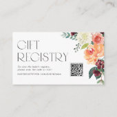 Herfst Bloemen Boeket Baby shower QR Code Registry Informatiekaartje (Voorkant)