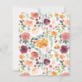Herfst Bloemen Boeket Herfst Baby shower Uitnodigi (Achterkant)