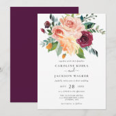 Herfst Bloemen Boeket Herfst bruiloft uitnodiging (Voorkant / Achterkant)