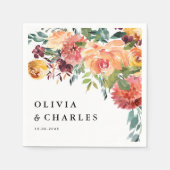 Herfst Bloemen Boeket Herfst Huwelijk Servet (Voorkant)