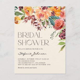  Herfst Bloemen Boeket Herfst Vrijgezellenfeest Uitnodiging Briefkaart
