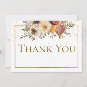 Herfst Bloemen Boeket met Gouden Bruiloft Bedankkaart (Voorkant)