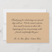 Herfst Bloemen Boeket met Gouden Bruiloft Bedankkaart (Achterkant)