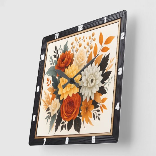 Herfst Bloemen Boeket Natuur Vierkante Klok (Hoek)