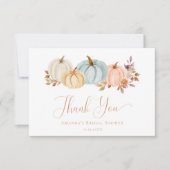 Herfst Bloemen Boho Pompoenen Vrijgezellenfeest Bedankkaart (Voorkant)