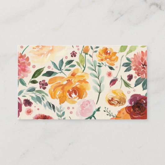 Herfst Bloemen Bourgogne pompoenen luier loterij k Informatiekaartje (Achterkant)