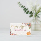 Herfst Bloemen Bourgogne pompoenen luier loterij k Informatiekaartje (Staand voorkant)