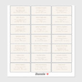 Herfst Bloemen Bourgondië Bruiloft Gast Adres Labe Sticker (Vel)