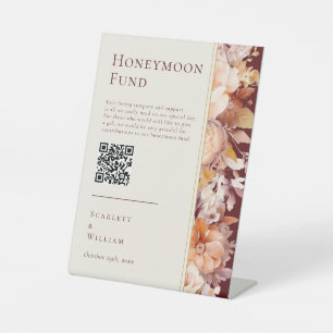 Herfst Bloemen Bourgondië Bruiloft Huwelijksreis F Reclamebord Met Voetstuk