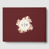 Herfst Bloemen Bourgondië Cream Bruiloft Gastenboek (Achterkant)