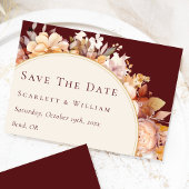 Herfst Bloemen Bourgondië Cream Moderne bruiloft Save The Date