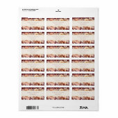 Herfst Bloemen Bourgondië Cream Trouwadres Etiket (Full Sheet)