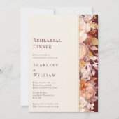 Herfst Bloemen Bourgondië Moderne bruiloft repetit Kaart (Voorkant)